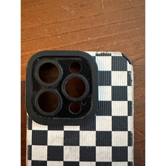 Black and White Checkered iPhone 14 Pro Case - Picture 2 of 9
